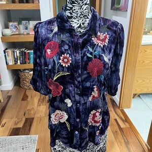 Johnny Was JUNIA VELVET LISBON TOP